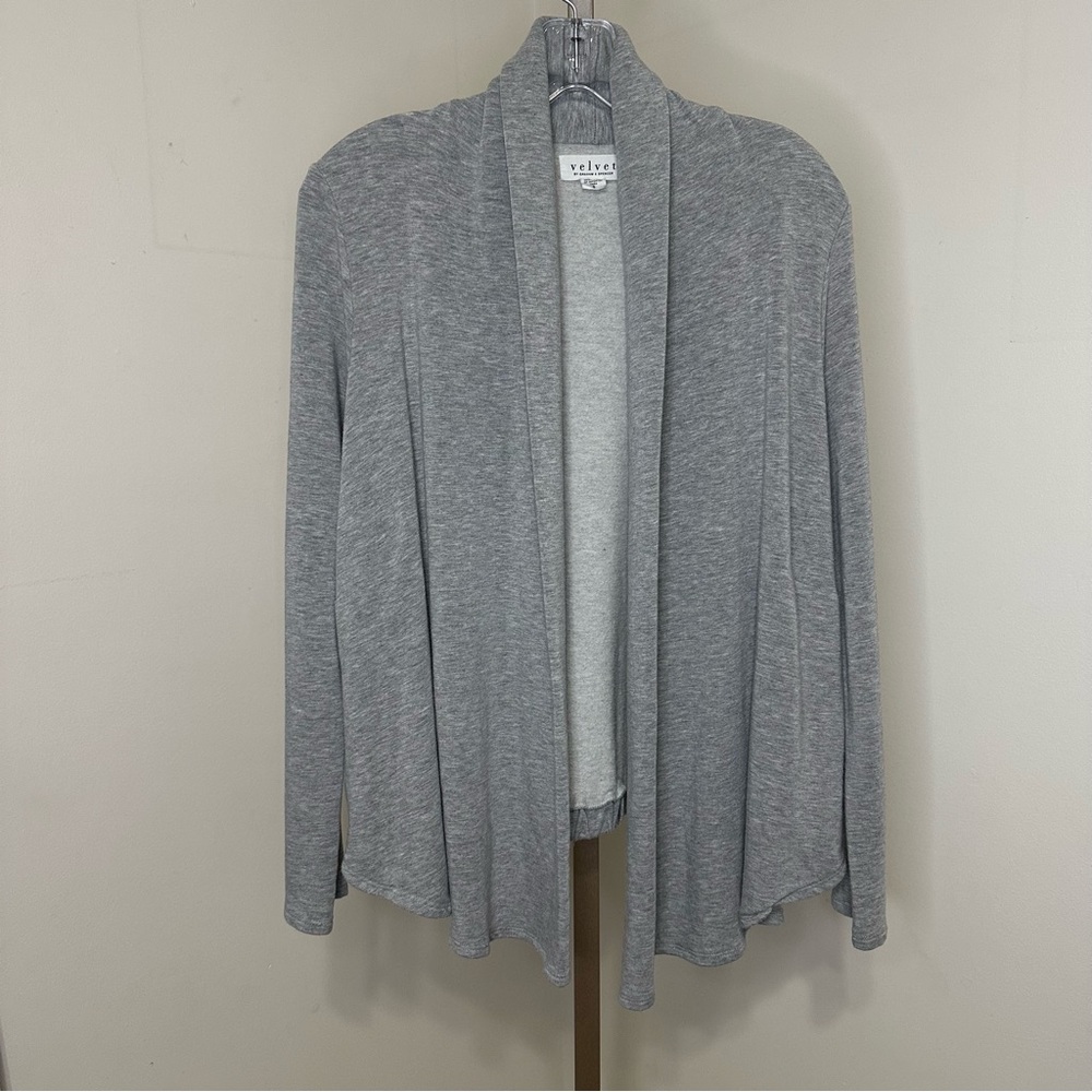 Velvet by Graham & Spencer Gray Cardigan Sweater